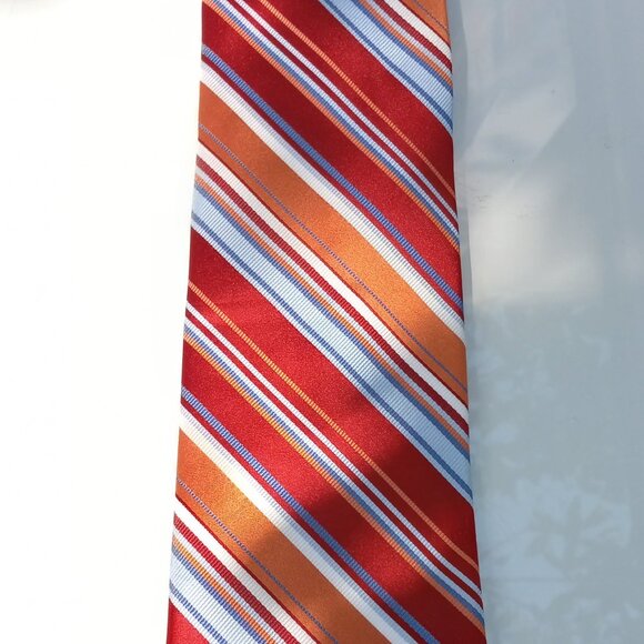 City of London Neck Tie 100% Silk Rep Stripes and Polka Dots - Picture 2 of 11